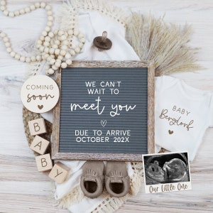 Digital Pregnancy Announcement, Boho Baby Announcement, Gender Neutral We Can't Wait to Meet You Pregnancy Reveal, Social Media Baby Reveal
