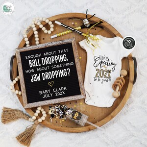 Boho New Year's Eve Pregnancy Announcement: Gender Neutral (Digital) image 2
