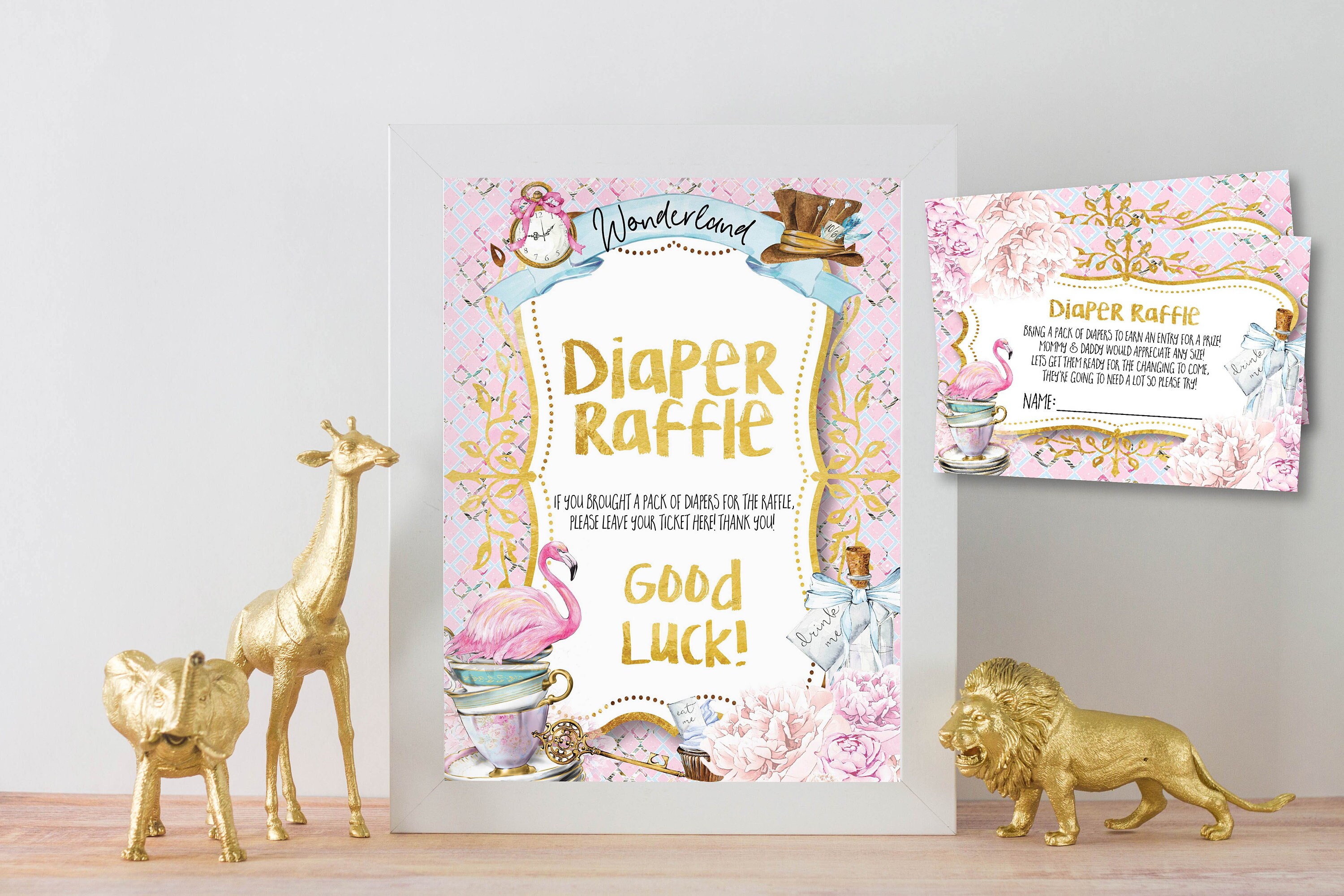 Diaper Raffle Invitation Insert with Matching Sign Digital Etsy