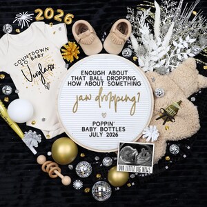 New Year Pregnancy Announcement 2026: Gender Neutral Reveal (Digital Download)