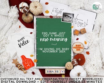 Fall Football Pregnancy Announcement: Taylor Inspired Template (Digital Download)