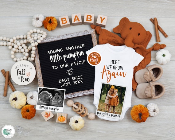 Digital Pregnancy Announcement, Fall 2nd 3rd 4th Etc Pregnancy Reveal ...