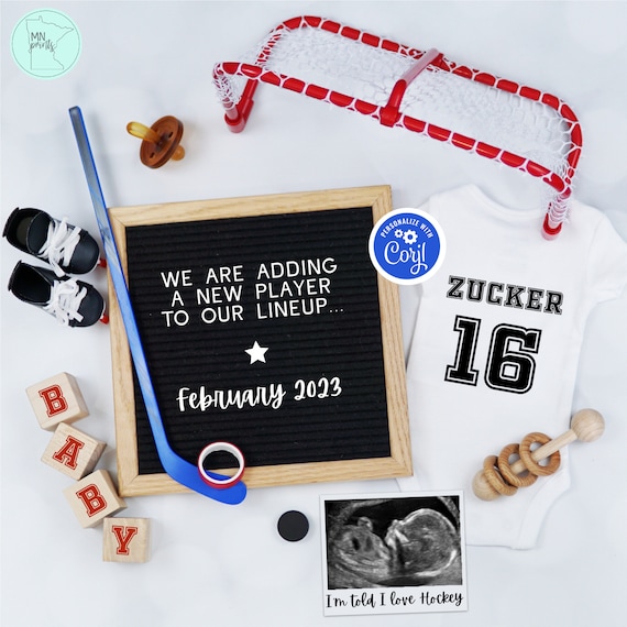 Hockey Pregnancy Announcement Digital Father's Day Sports Etsy