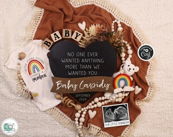Digital Rainbow Baby Pregnancy Announcement, Gender Neutral Rainbow Baby Announcement, Social Media Editable Template, After Every Storm