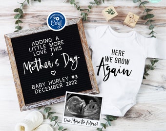 Mother's Day Pregnancy Announcement, Here We Grow Again Pregnancy Announcement Digital, Baby #2 #3 Etc, Greenery Social Media Template, MDPA