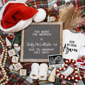 Kerstzwangerschapsaankondiging: digitale babyonthulling 'Here We Grow Again'