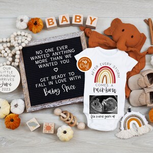 Fall Rainbow Baby Announcement: Autumn Social Media Reveal (Digital) image 1