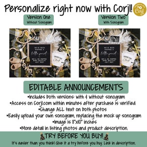 Boho New Year's Eve Pregnancy Announcement: Gender Neutral (Digital) image 3
