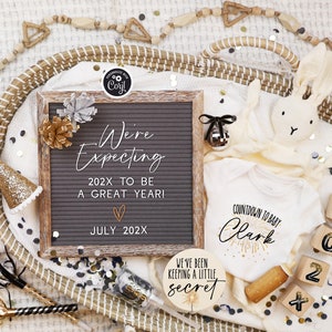 Boho New Years Eve Pregnancy Announcement: Gender Neutral (Digital) image 2