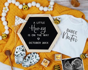 Honey Bee Pregnancy Announcement: Spring Baby Reveal (Digital)