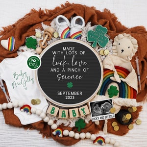 St. Patrick&#39;s Day Digital IVF Rainbow Baby Announcement, St Paddys IVF Pregnancy Announcement, Rainbow Gender Neutral Baby Reveal