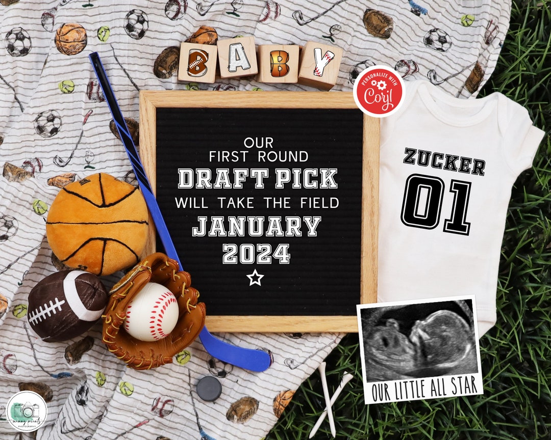 Sports Pregnancy Announcement, Digital Fathers Day Sports Baby Reveal