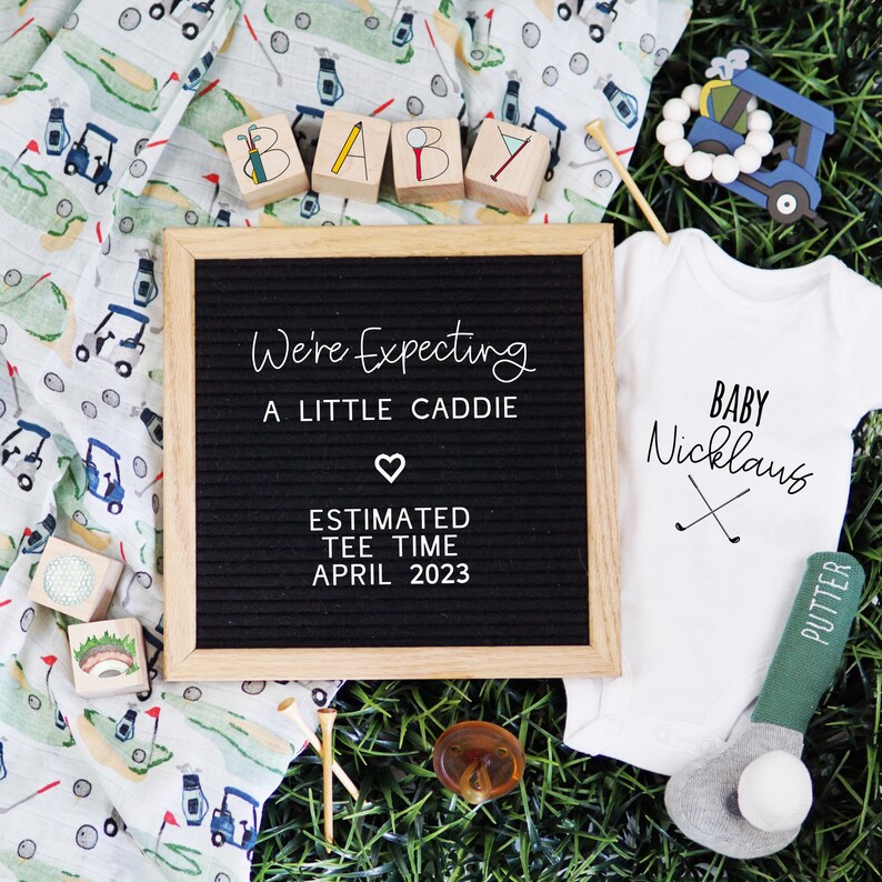 Golf Pregnancy Announcement Digital Fathers Day Sports Baby Etsy