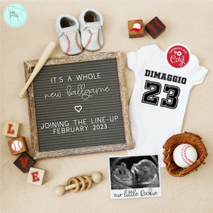Baseball Pregnancy Announcement Digital, Gender Neutral Father&#39;s Day Sports Pregnancy Reveal, Social Media Baby, A Whole New Ballgame, FDPA