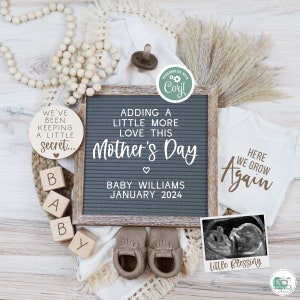 Mother's Day Digital Pregnancy Announcement, Here We Grow Again Baby Announcement, Baby #2 Etc, Boho Social Media Editable Template, MDPA
