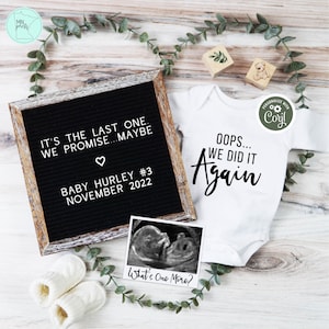 Oops We Did It Again Pregnancy Announcement, Funny Greenery Baby #2 #3 #4 Reveal, Eucalyputus  Social Media Pregnancy Reveal Template