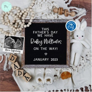 Father&#39;s Day Pregnancy Announcement Digital, We&#39;re Expecting Announcement, Gender Neutral Baby Template, Minimalist Baby on the Way, FDPA