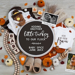 Digital Pregnancy Announcement, Thanksgiving Fall 2nd 3rd 4th Etc Pregnancy Reveal, Here We Grow Again Baby Reveal, Adding Another Turkey