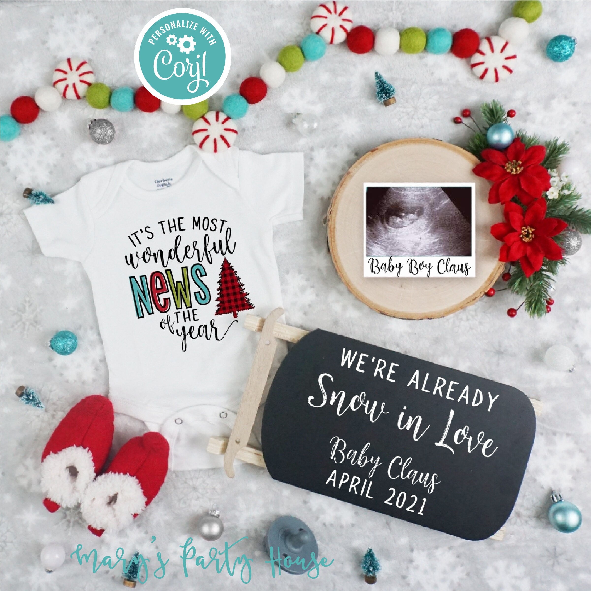 It's a BOY Christmas Pregnancy Announcement Digital Etsy