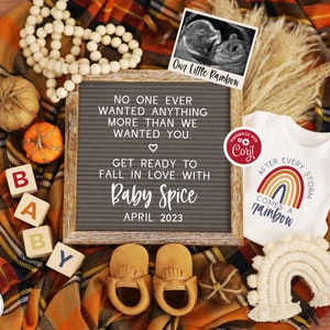 Fall Rainbow Baby Announcement, Digital Pregnancy Announcement, Autumn Rainbow Baby Reveal, Get Ready to Fall in Love, Social Media Baby