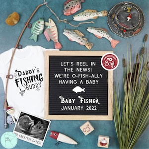 Fishing Pregnancy Announcement Digital, Father&#39;s Day Pregnancy Announcement Template, O-Fish-Ally Pregnant, Our Greatest Catch, FDPA
