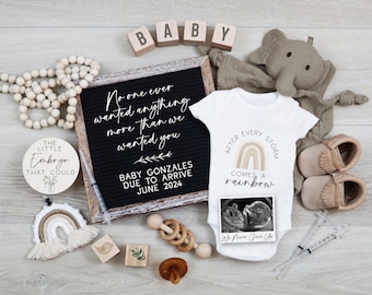 IVF Rainbow Baby Pregnancy Announcement, Editable Elphabet IUI Rainbow Baby Reveal, After Every Storm There is a Rainbow Pregnancy Reveal