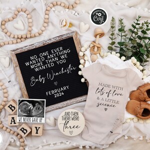 IVF Pregnancy Announcement: Love & Science, Gender Neutral (Digital Template)