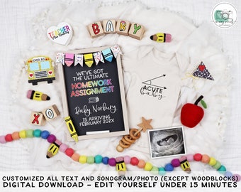 Teacher Pregnancy Announcement: School Theme Baby Reveal (Digital)