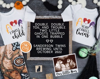 Halloween Twins Announcement: Witches Brew Social Media Reveal (Editable)