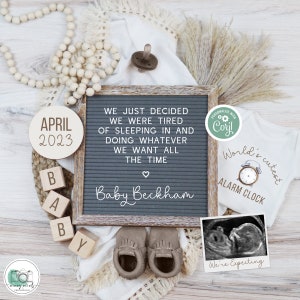 Funny Digital Pregnancy Announcement, Tired of Sleeping in Pregnancy Reveal Digital, 1st Pregnancy, Boho Gender Neutral Baby Announcement