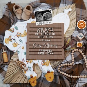 Thanksgiving Pregnancy Announcement Digital, Turkey Baby Reveal for Social Media, Fall Pregnancy Template, Turkey Plaid Baby Announcement