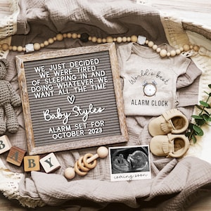 Funny Pregnancy Announcement: Tired of Sleeping In, Boho Gender Neutral (Digital)