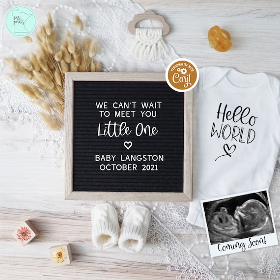 Editable Social Media Pregnancy Announcement, Digital Pregnancy Announcement, Gender Neutral