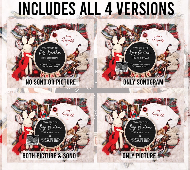 Big Brother Christmas Pregnancy Announcement: Holiday Sibling Reveal (Digital Download) image 3
