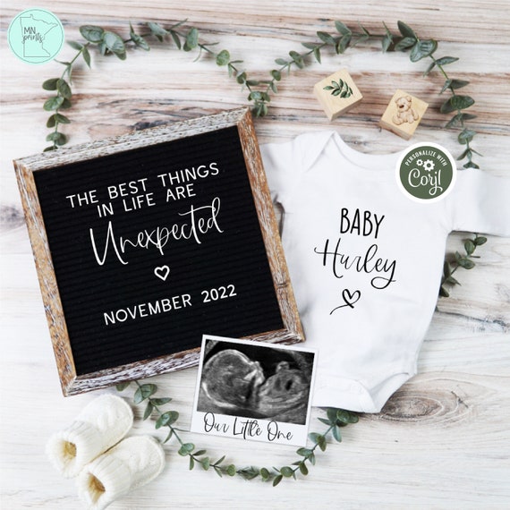 Minimalist Pregnancy Announcement Digital, Editable Greenery Eucalyputus  Unexpected Pregnancy Reveal, Best Things Unexpected Baby Reveal -   Canada