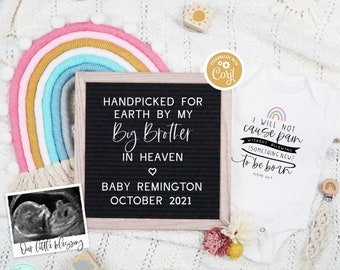 Rainbow Baby Pregnancy Announcement, Editable Handpicked by Heaven Social Media Pregnancy Template, Letter Board Digital Pregnancy Reveal