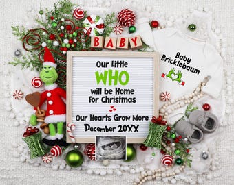 Grinch Christmas Pregnancy Announcement: December Due Date (Digital)