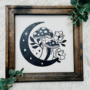 Moon & Mushroom - Boho Wall Hanging - Home Decor