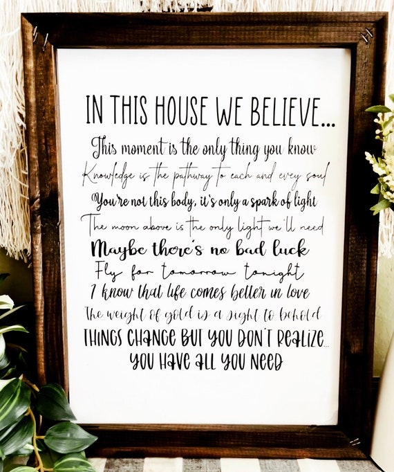 GOOSE In This House We Believe Lyric sign Rustic Canvas and Wood Sign Goose Lyrics Music gifts