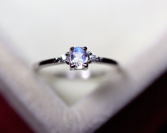 Blue Moonstone Ring Etsy