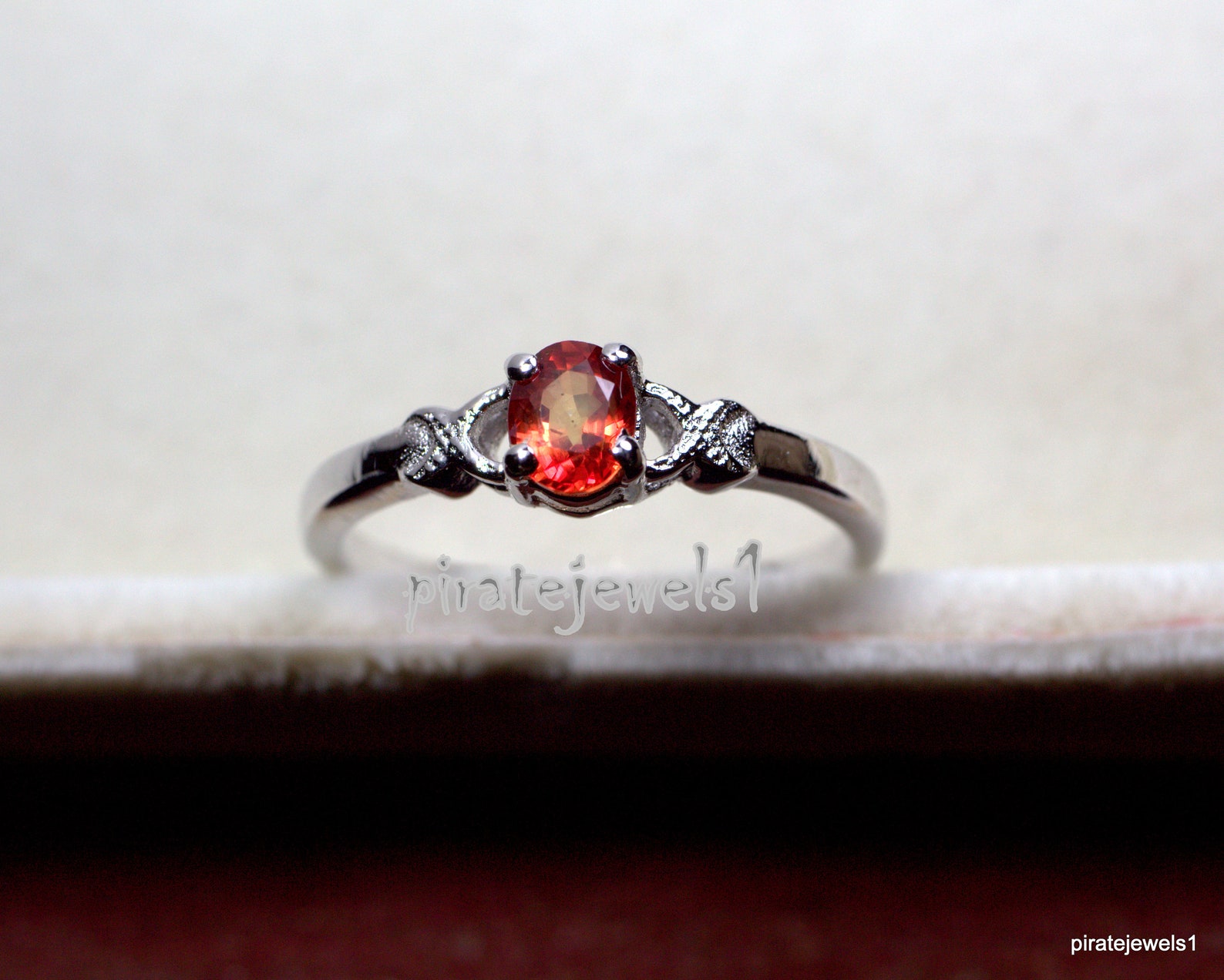 Orange Sapphire Ring Natural Sapphire Ring Promise Ring Cut Etsy