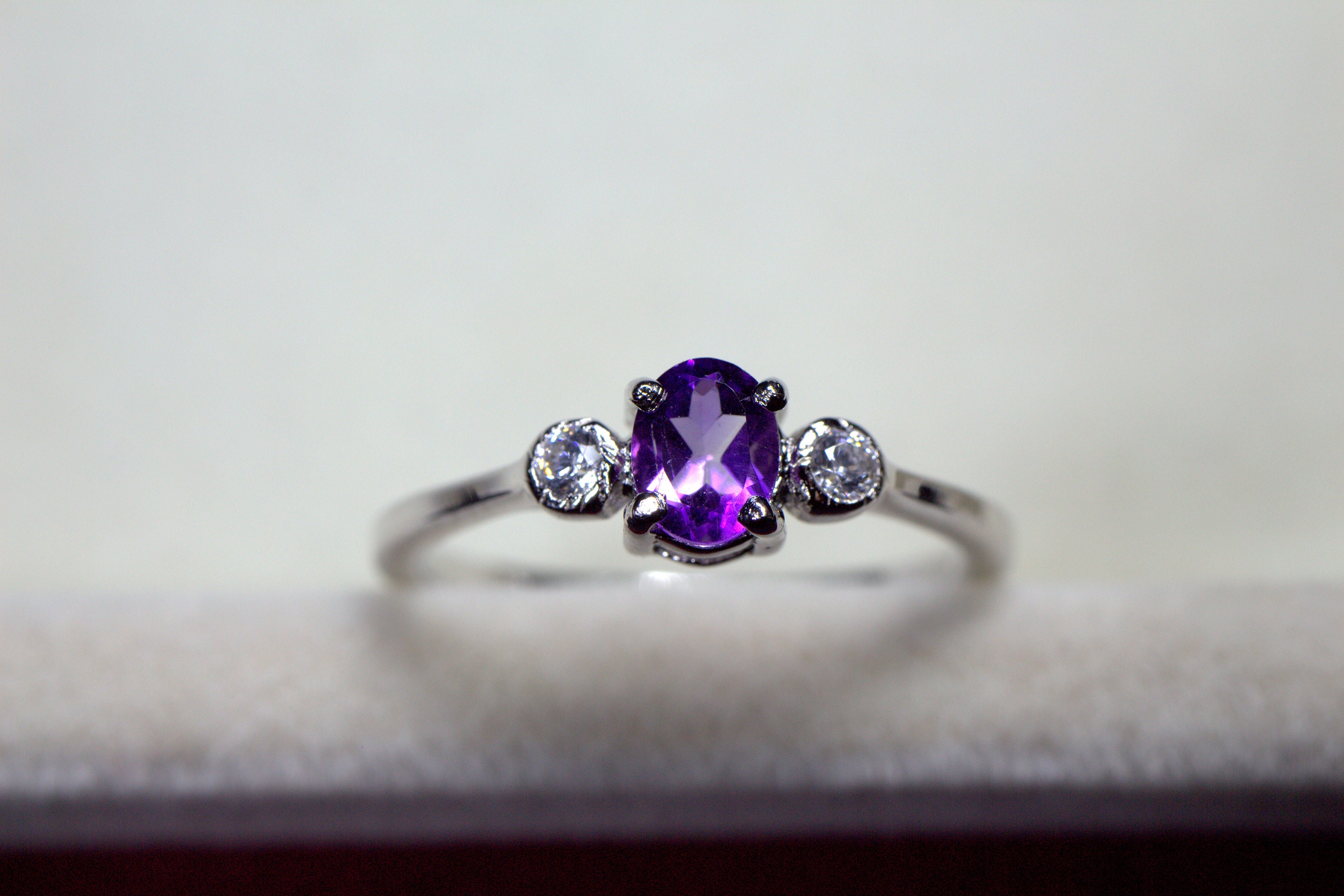 Minimalist Promise Ring Purple Amethyst Ring Natural Etsy