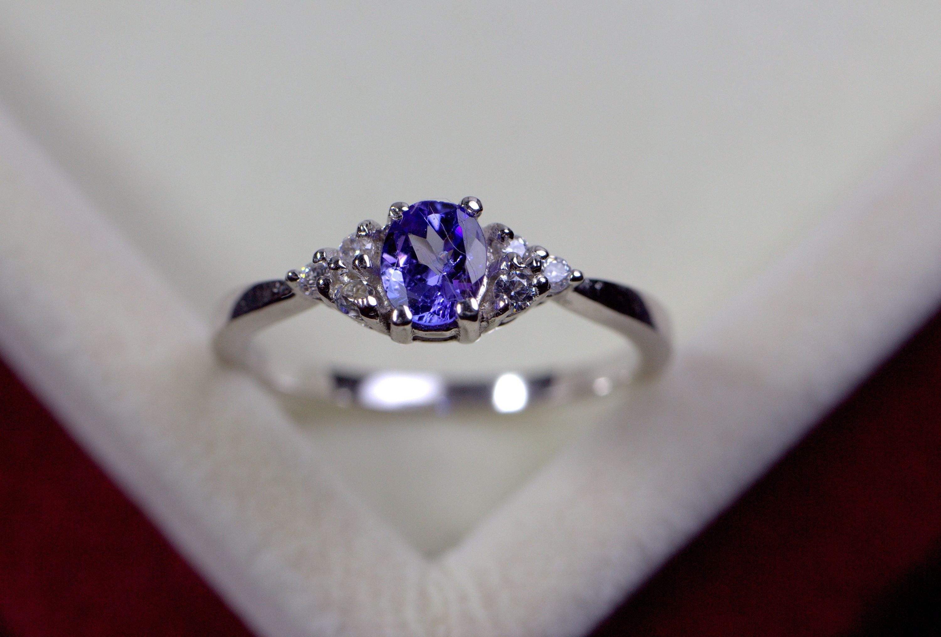 Natural Tanzanite Ring Oval Cut Blue Gemstone Genuine | Etsy