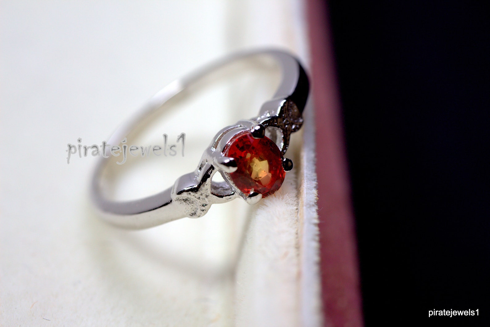 Orange Sapphire Ring Natural Sapphire Ring Promise Ring Cut Etsy