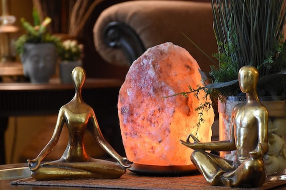 Himalayan salt lamp with dimmer outlet