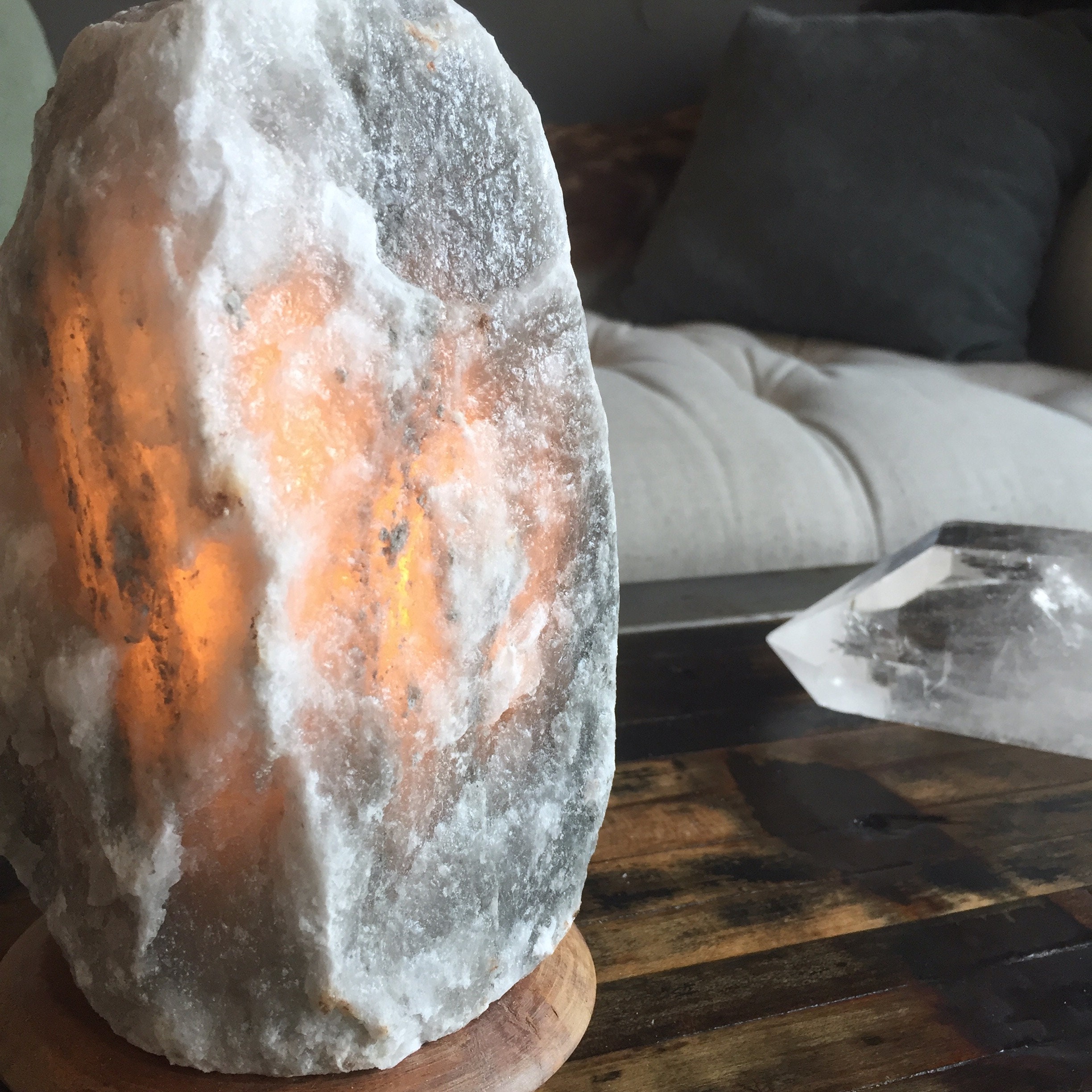Rare Gray Himalayan Salt Lamp For Healing 8Lbs. Made With Etsy