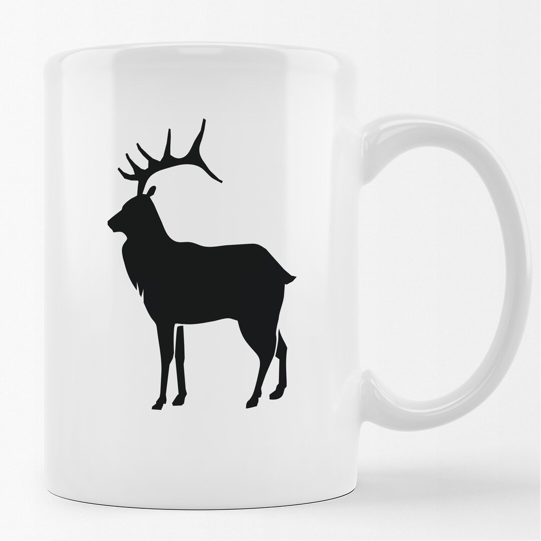 Huuraa Coffee Cup Deer Silhouette Ceramic Cup 330ml With Motif - Etsy