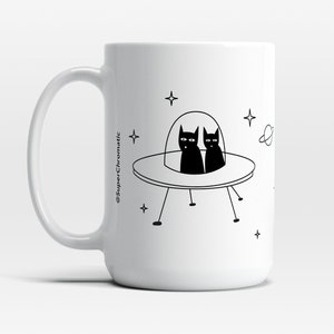 Black Cat Mug - Cat Themed Gifts - Funny Cat Mug - Ceramic Coffee Mug