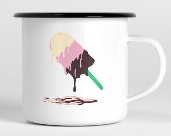 Enamel Camping Mug - Ice Cream - 10 oz