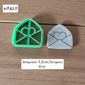 Envelope cutter, letter cutter, Valentine&#39;s Day cutter, polymer clay cutter, fimo clay cutter, clay cutter